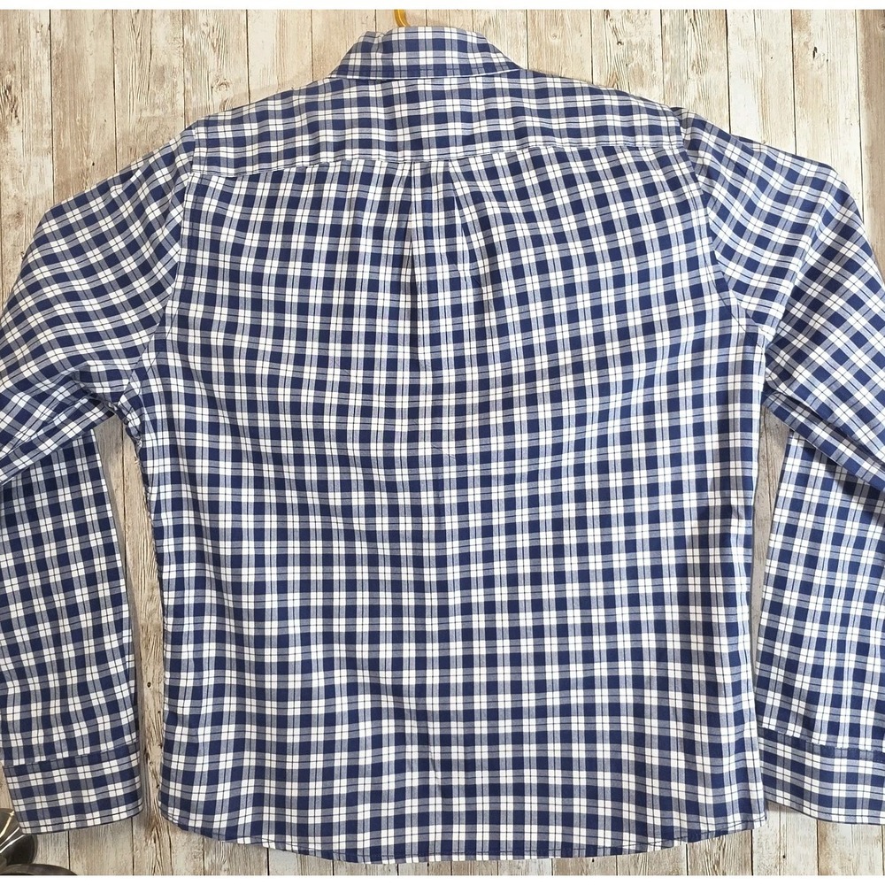 Abercrombie & Fitch Men's Plaid Check Muscle Fit Button-Down Shirt Blue White XL - Picture 5 of 9